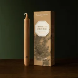 Custom taper candle boxes in natural brown color with logo printing