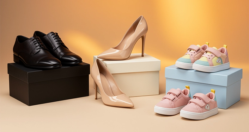 shoe box dimensions of different types of shoes