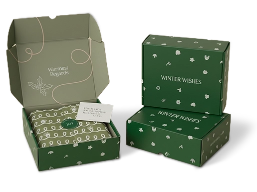 Printed holiday packaging boxes