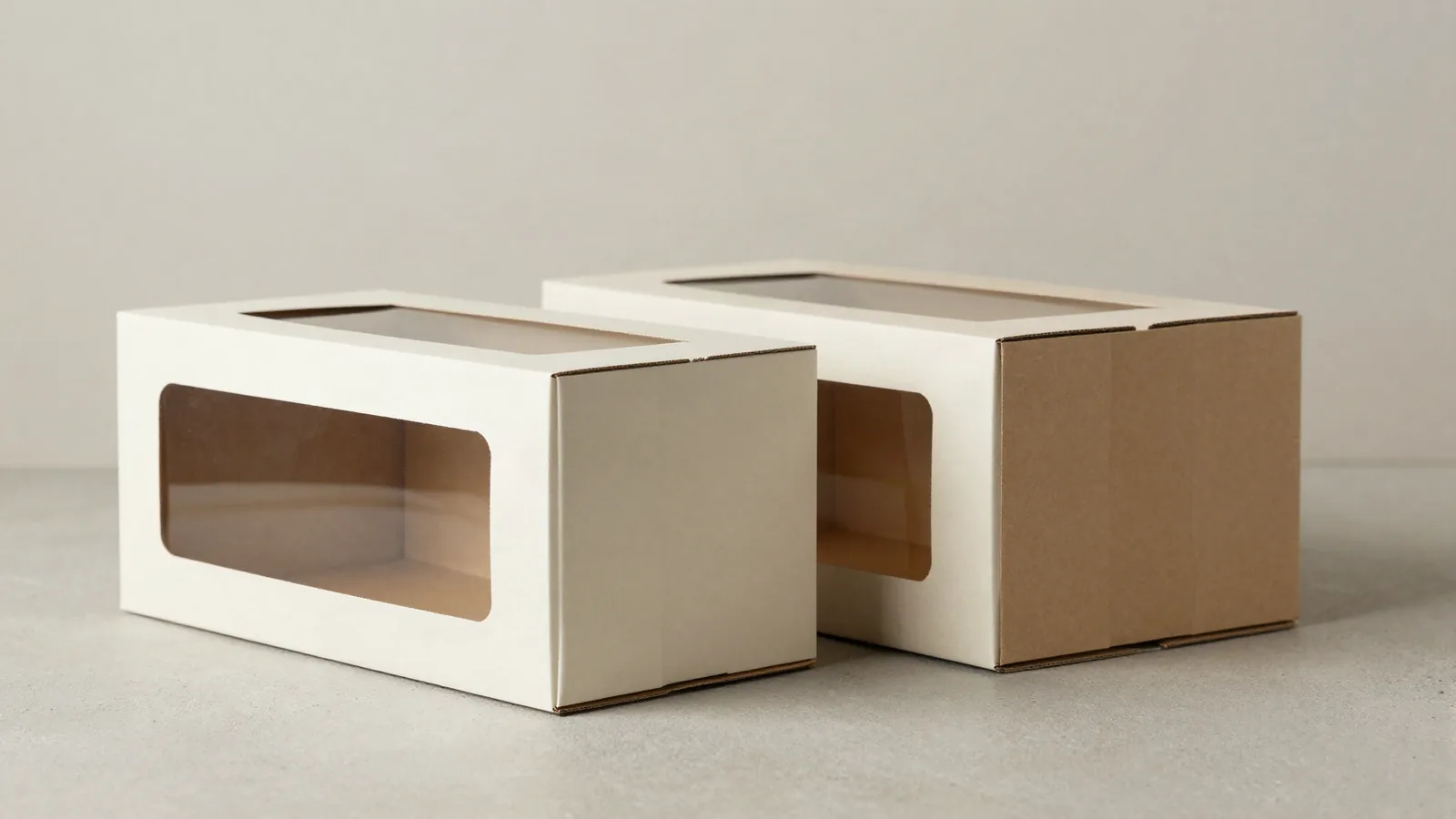 Custom Boxes with a Window: Materials and Shapes shown as custom packaging from Custom Packaging Lane